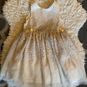 Gold and Cream Sequin Christmas Dress